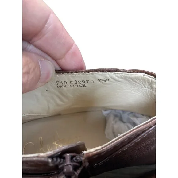 Cole Haan womans brown leather Kitt heels ankle boots Sz 7.5B SKU 9617 - Picture 6 of 13